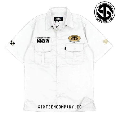 SIXPRO - Kemeja Pria Workshirt Sensor System Kemeja Casual Lengan Pendek Full Bordir Original argentina Kondisi Baru
