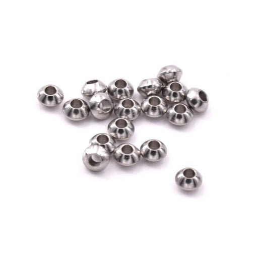 Buy Heishi beads Stainless Steel  4x2mm - Hole: 1,2mm (10)