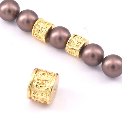 Buy Tube Bead Ethnic Gold Plated, 4.5x7mm, Hole: 2mm (1)