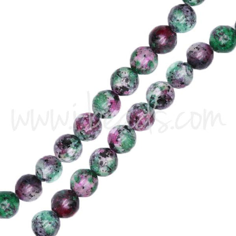 10pcs Ruby Epidote rose rouge vert violete bleu jade pierre pendentif  tambour boule riz Bijoux pendentif focal connecteur perles 13-15mm large -   France