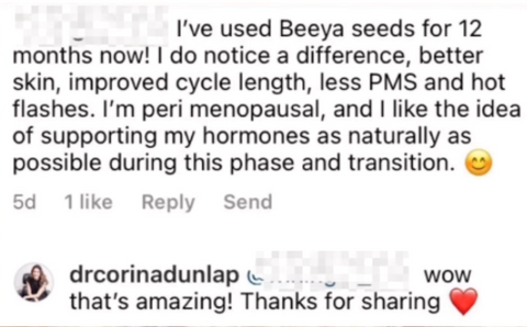 Seed cycling testimonial