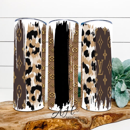 Louis Vuitton Golden Cow Print design for 20oz tumbler 