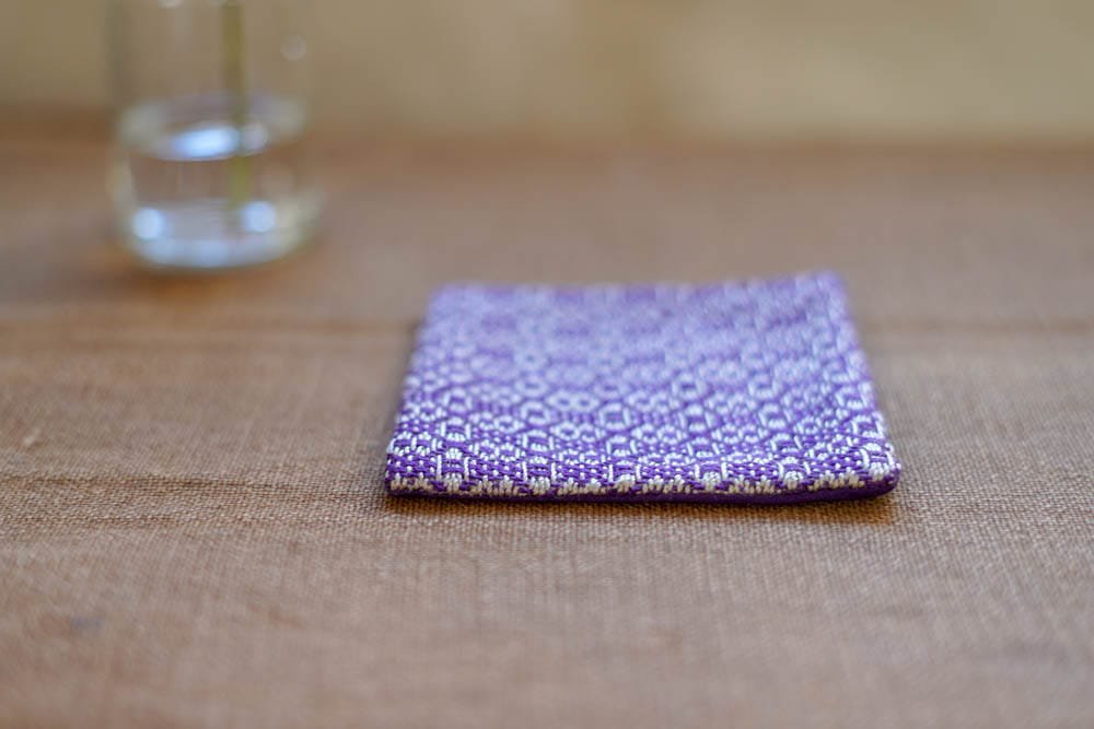 遠藤里枝 - Rocca | 手織り布のコースター flower linen / スミレ