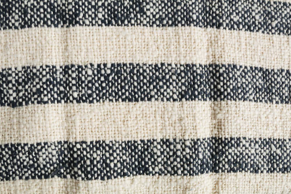 木玉毛織 | ガラ紡のフェイスタオル / ネイビーボーダー