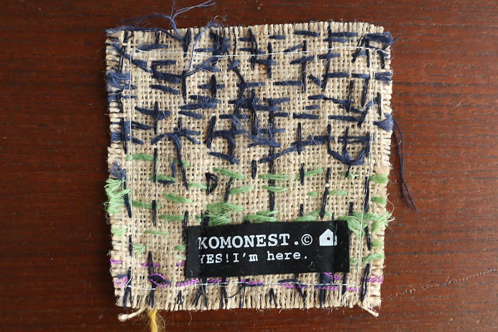 KOMONEST | 麻布 刺繍コースター