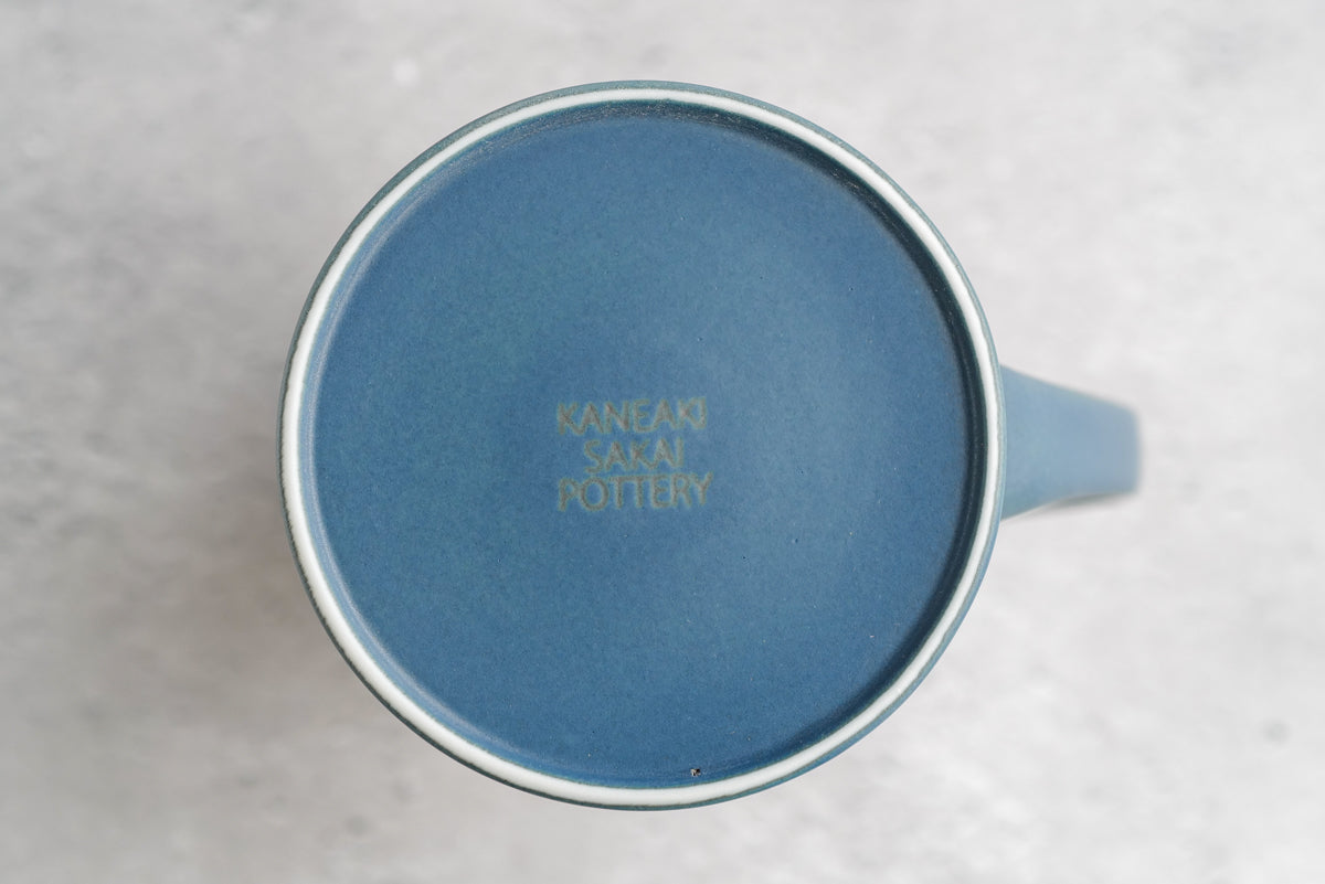 KANEAKI SAKAI POTTERY | flat mug / L / コバルト