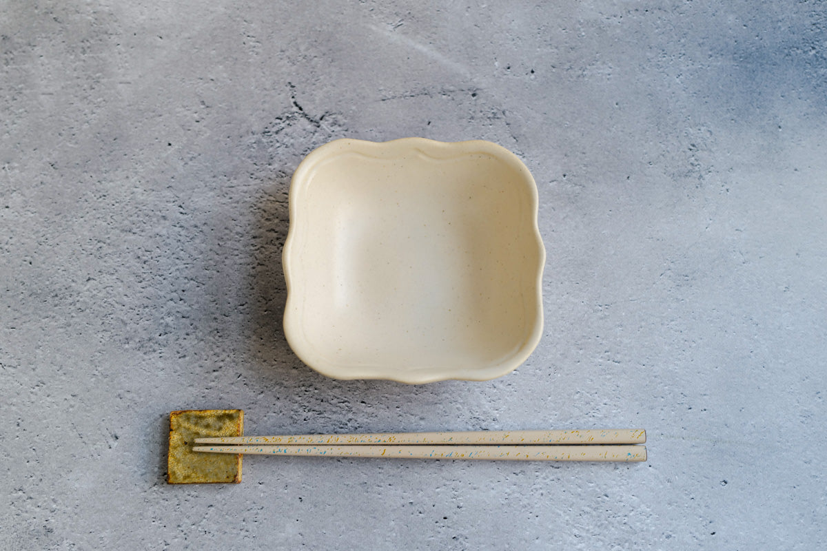 陶房マルヨウ | スクエア洋皿 / 小 / 13cm / 白