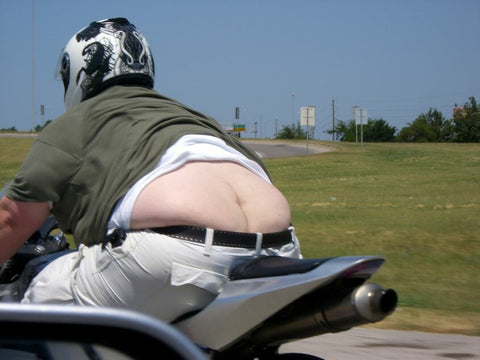 motorcycle rider butt crack