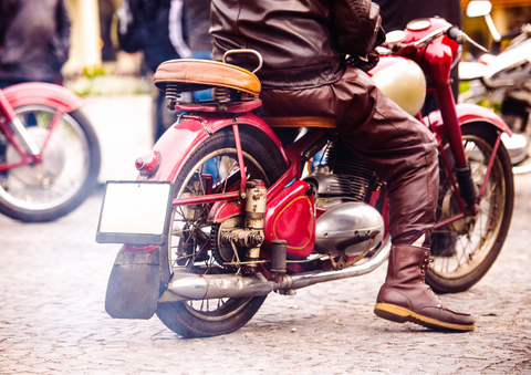 vintage motorcycle rider