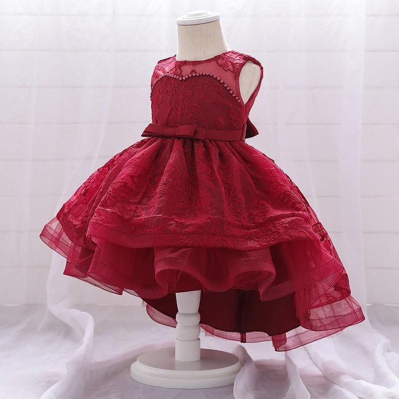 Baby Girl Lace Braided Sleeveless Layered Formal Dress