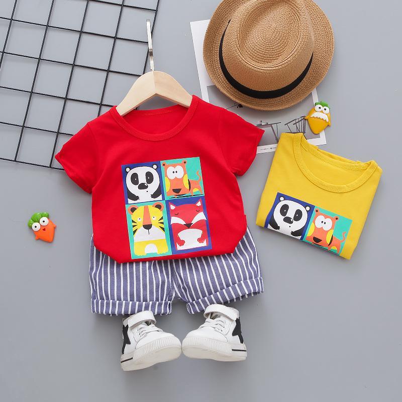 2-piece Cartoon Design T-shirt & Shorts for Children Boy