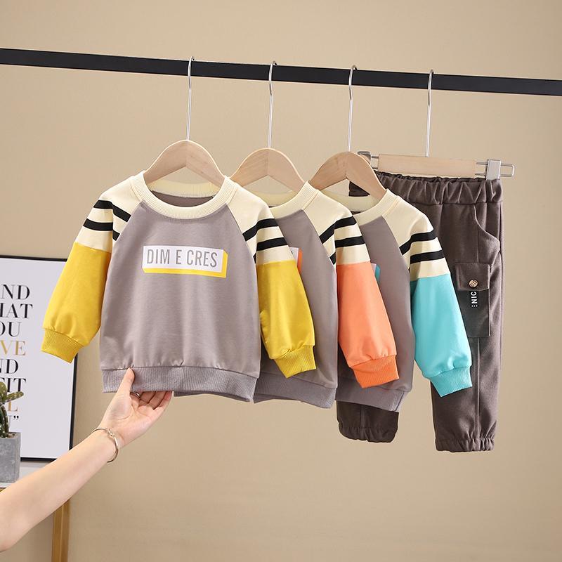 2-piece Color-block Sweatshirt & Pants for Children Boy