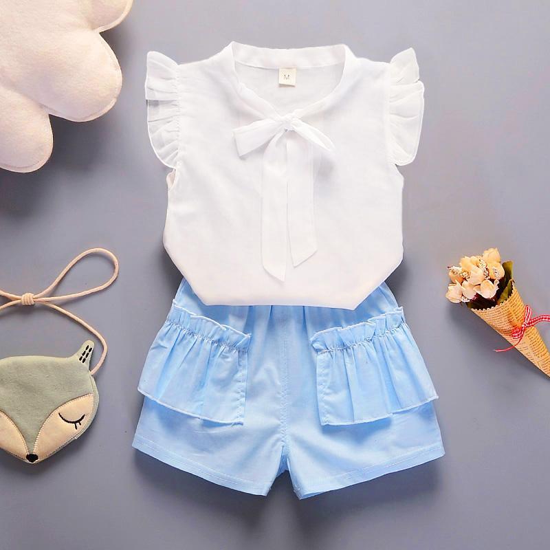 2-piece Ruffle Short Sleeve Shirt & Shorts for Toddler Girl