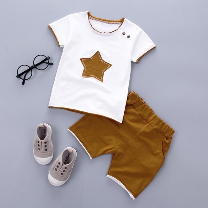 2-piece Pentagram Pattern T-shirt & Shorts for Children Boy