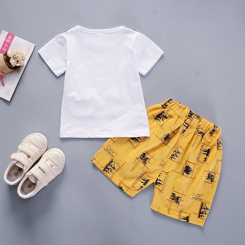 2-piece Bow Decor T-shirt & Shorts for Toddler Boy Wholesale children's clothing