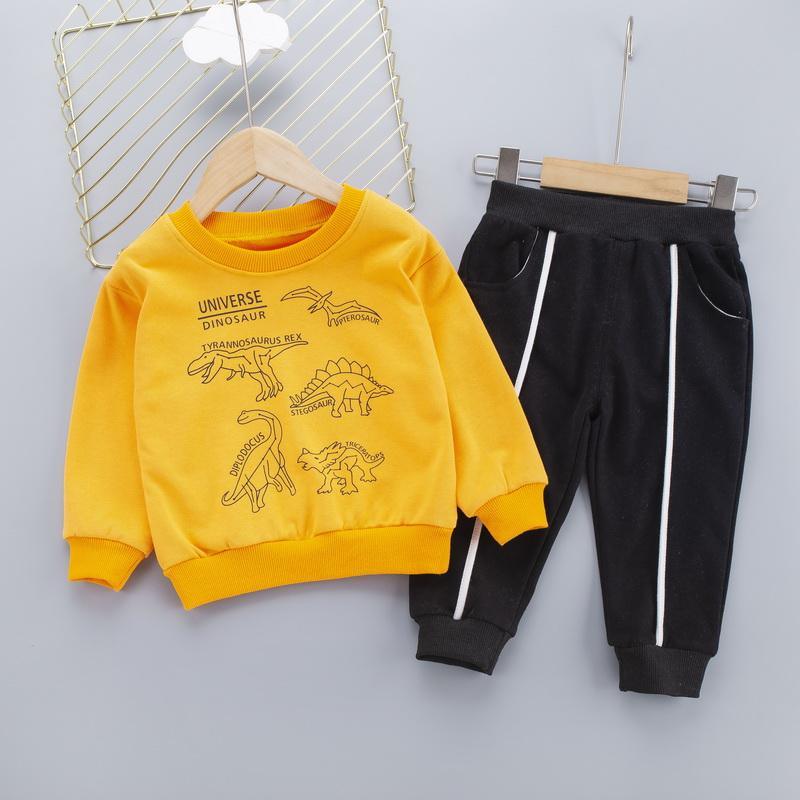 2-piece Dinosaur Pattern Sweatshirt & Pants for Children Boy