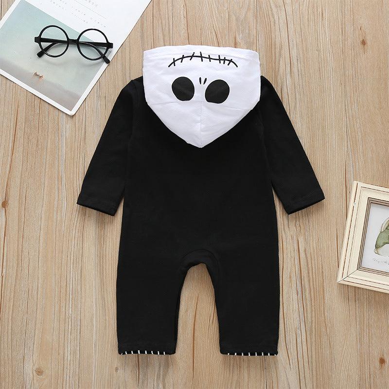 Baby Boys Halloween Bat Long Sleeve Striped Jumpsuit