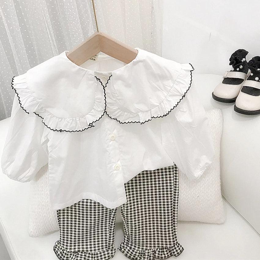 9months-6years Baby Toddler Girl Sets Children's Clothing Wholesale Girls Lace Shirt Two-Piece Set