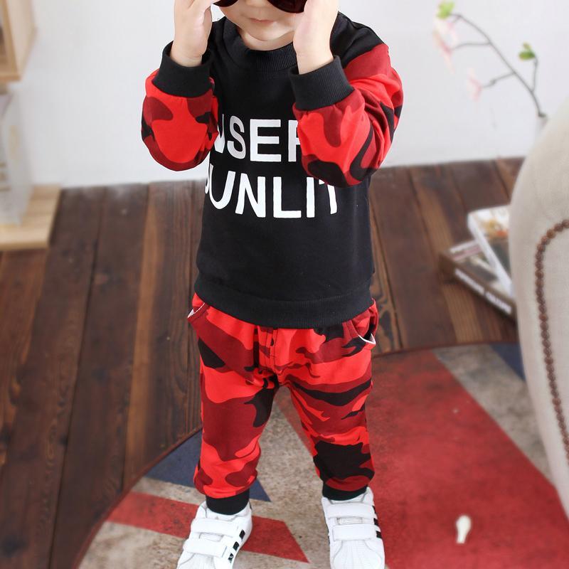 2-piece Camouflage Sweatshirts & Pants for Children Boy