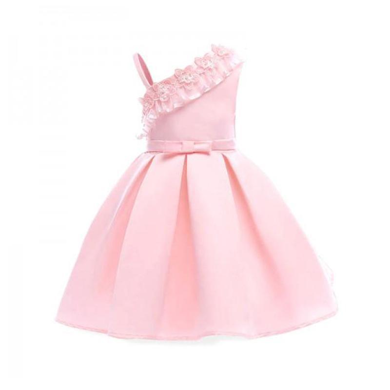 Awesome Flower Lace Pleated One-Shoulder Party Dress