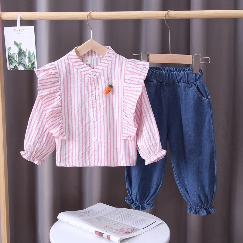 2-piece Carrot Pattern Shirt & Pants for Toddler Girl