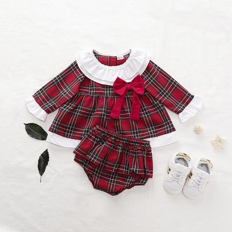 2-piece Plaid Dress & Shorts for Baby Girl