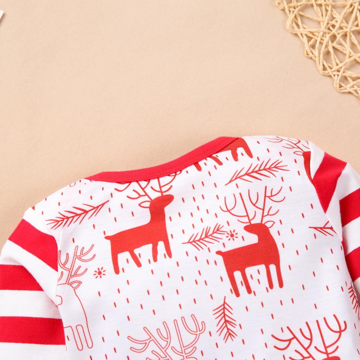 Baby Boys Christmas Deer Printed Romper Baby Clothing Wholesale