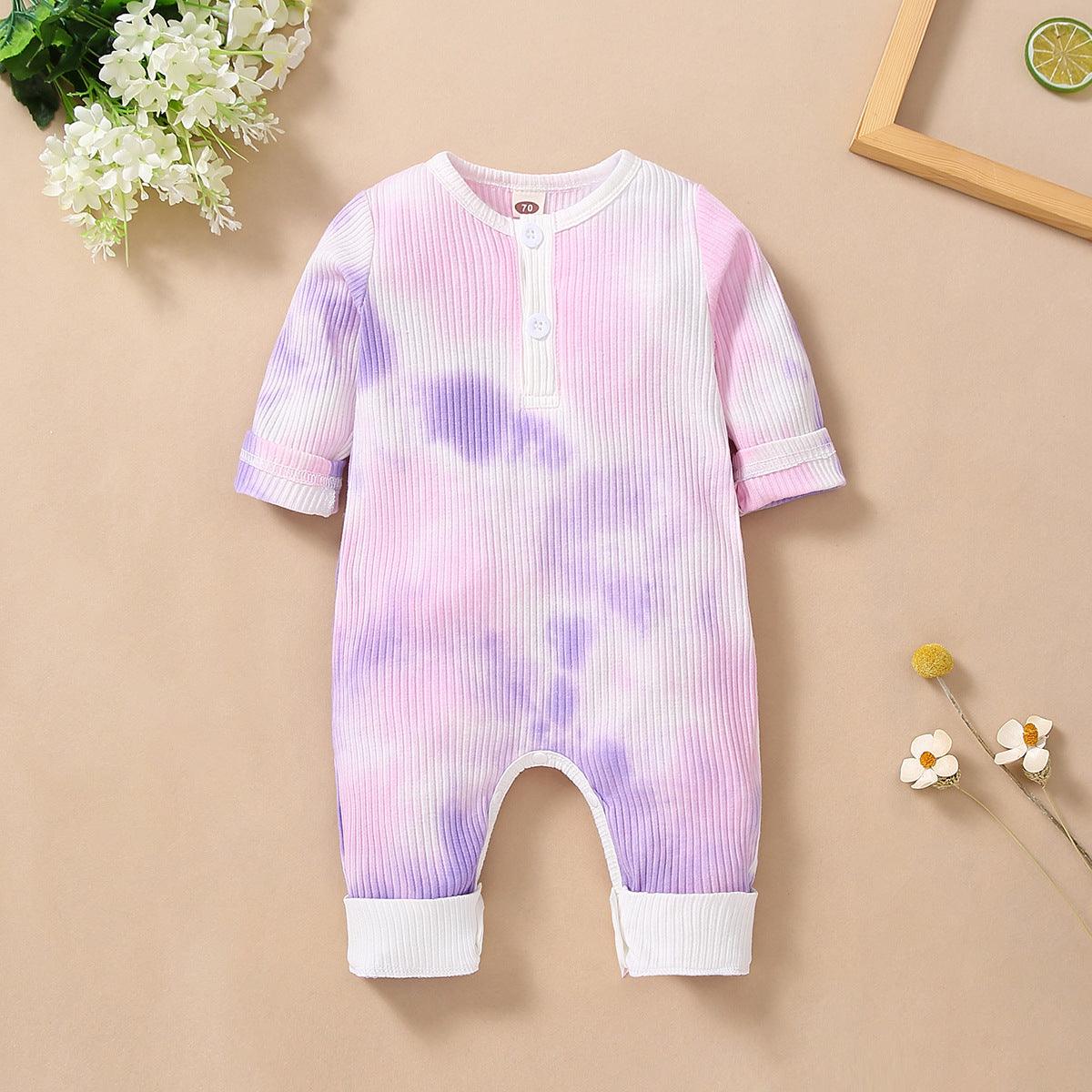 Baby Boys Girls Tie Dyed Long Sleeve Jumpsuit