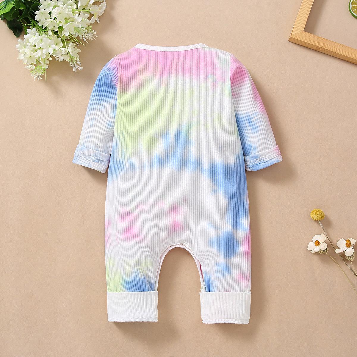 Baby Boys Girls Tie Dyed Long Sleeve Jumpsuit