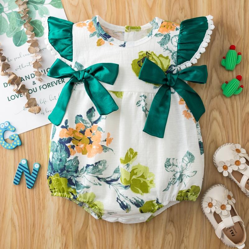 Baby Girl Floral Pattern Bodysuit Children's Clothing