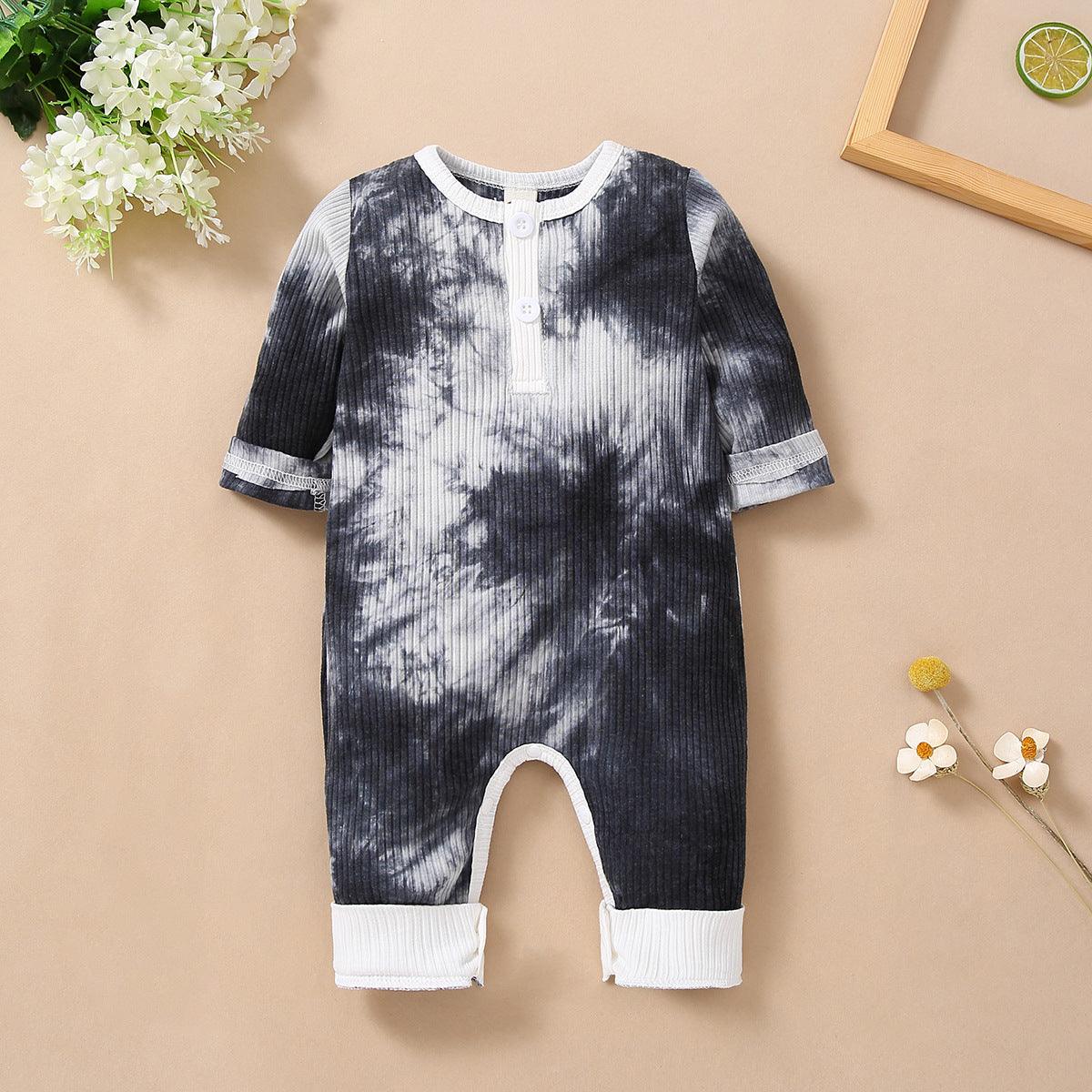 Baby Boys Girls Tie Dyed Long Sleeve Jumpsuit