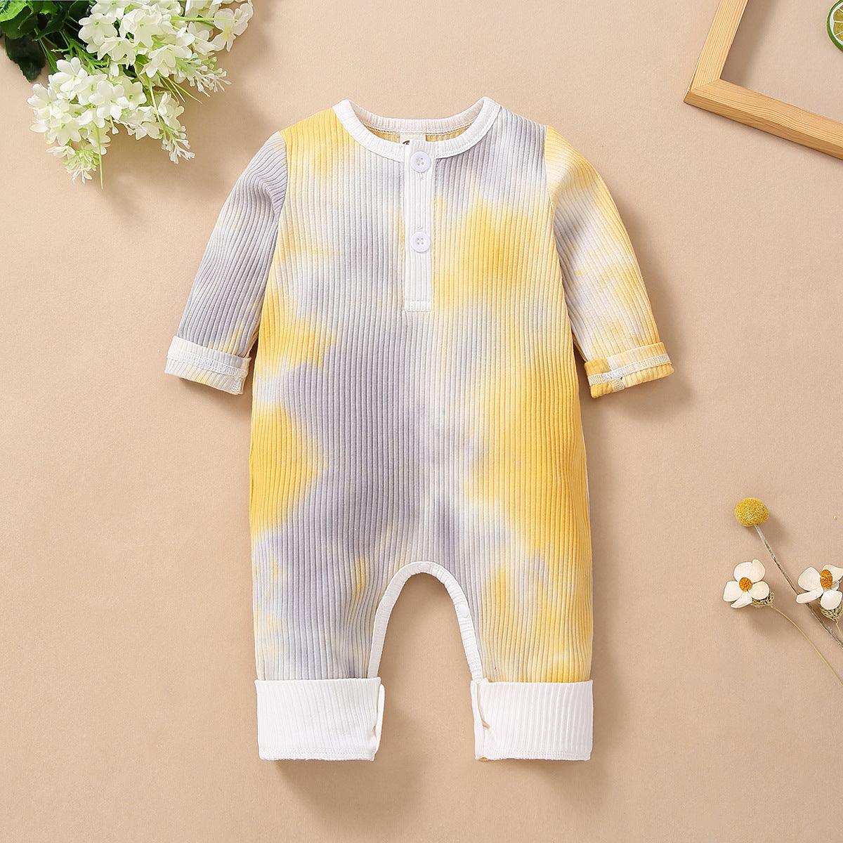 Baby Boys Girls Tie Dyed Long Sleeve Jumpsuit