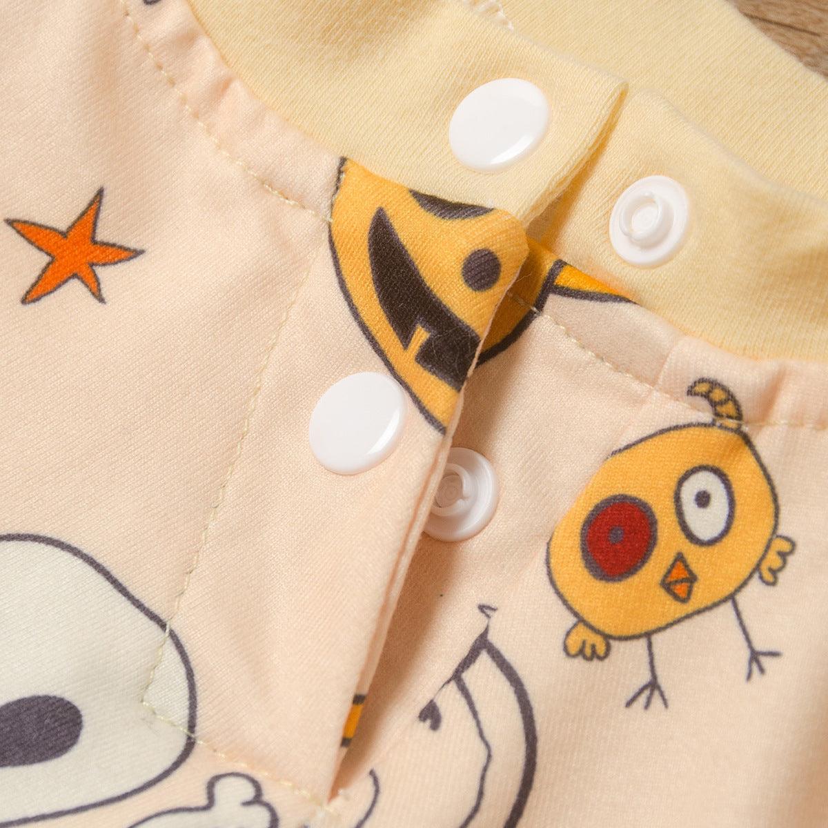 Baby boys girls' Halloween pumpkin long sleeve cartoon cat jumpsuit