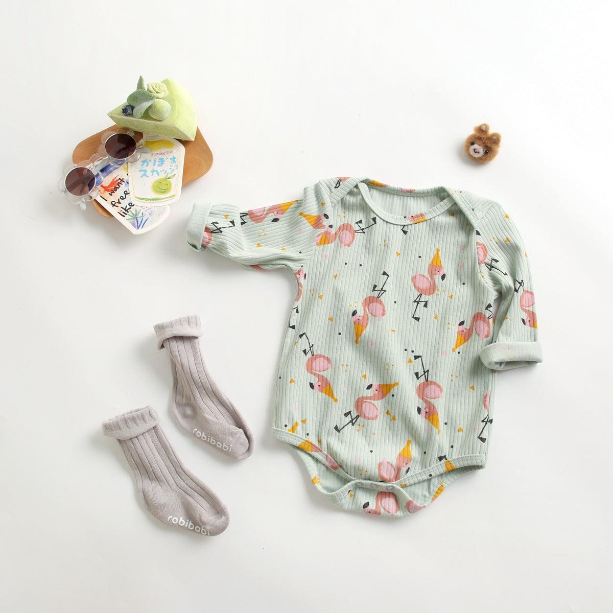 Baby Boys Girls Clothing Cartoon Long Sleeve Printed Jumpsuit