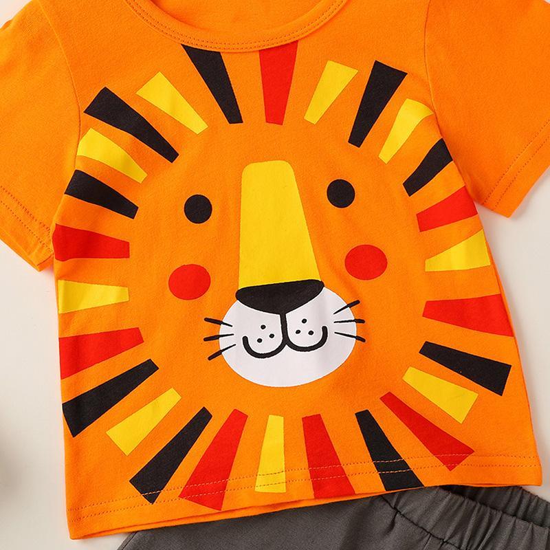 2-piece Lion Pattern T-shirt & Shorts for Baby Boy