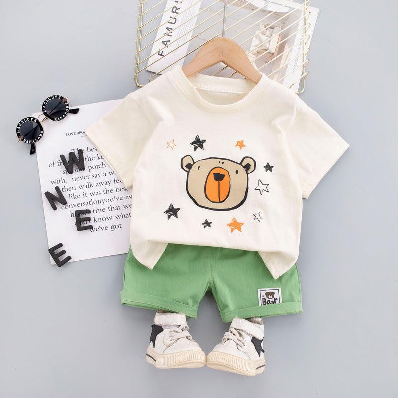 Baby Boy Bear Print T-Shirt And Shorts Baby Boy Shorts Set