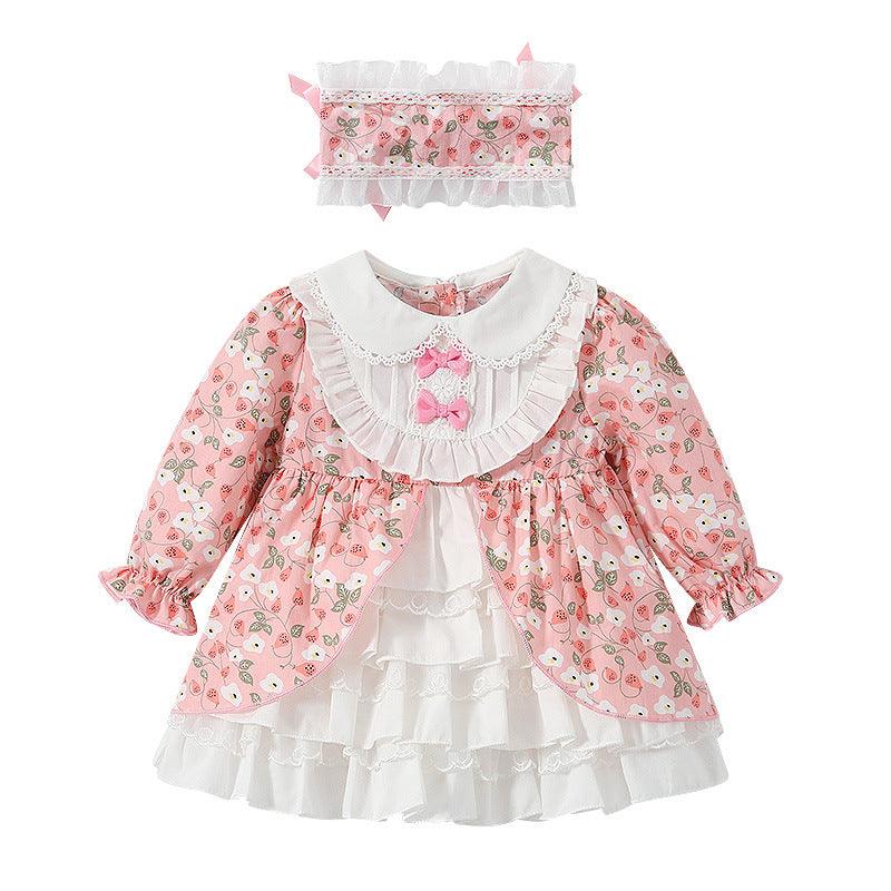 9months-4years Toddler Girls Dress & Hair Band Princess Dress Children'S Clothing Wholesale