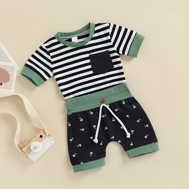 Baby Boy Outfits Sets Striped Top & Coconut Shorts