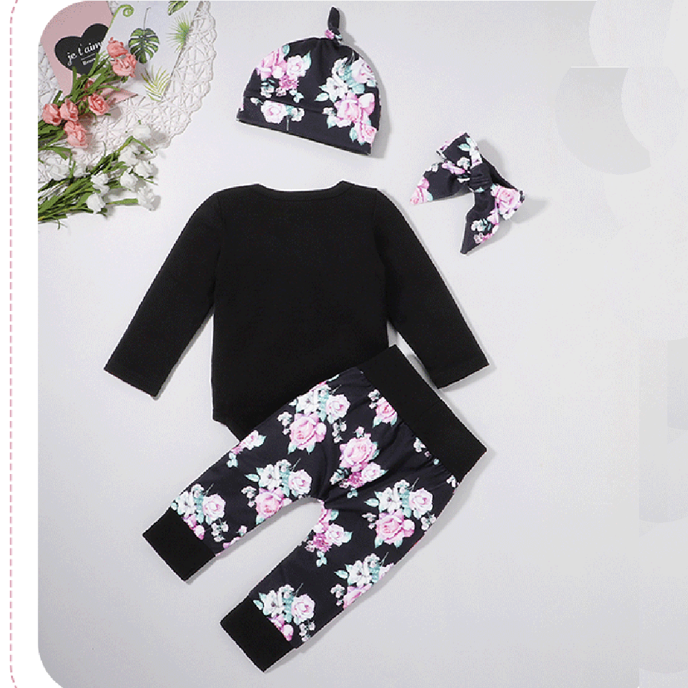 Baby Girls 3-Piece Little Sister Floral Printed Sets Baby Clothes Warehouse