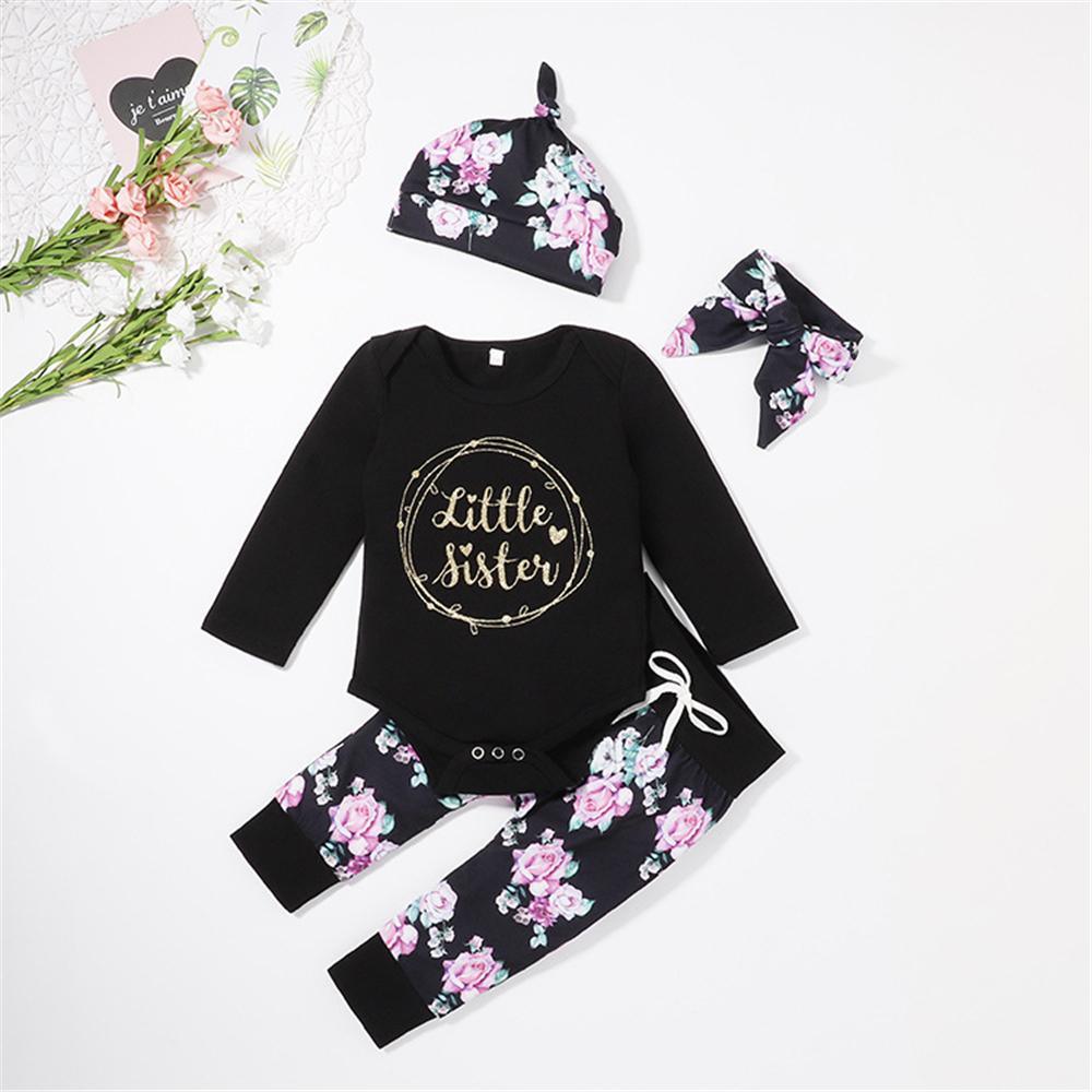 Baby Girls 3-Piece Little Sister Floral Printed Sets Baby Clothes Warehouse