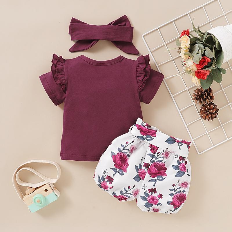 3-piece T-shirt & Shorts & Headband for Toddler Girl