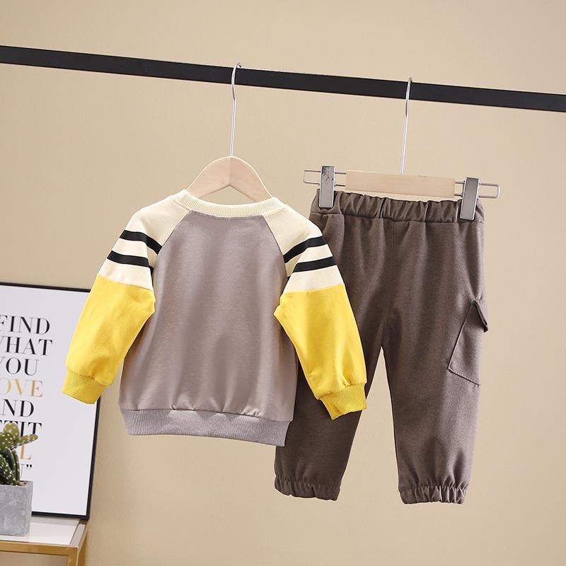 2-piece Color-block Sweatshirt & Pants for Children Boy