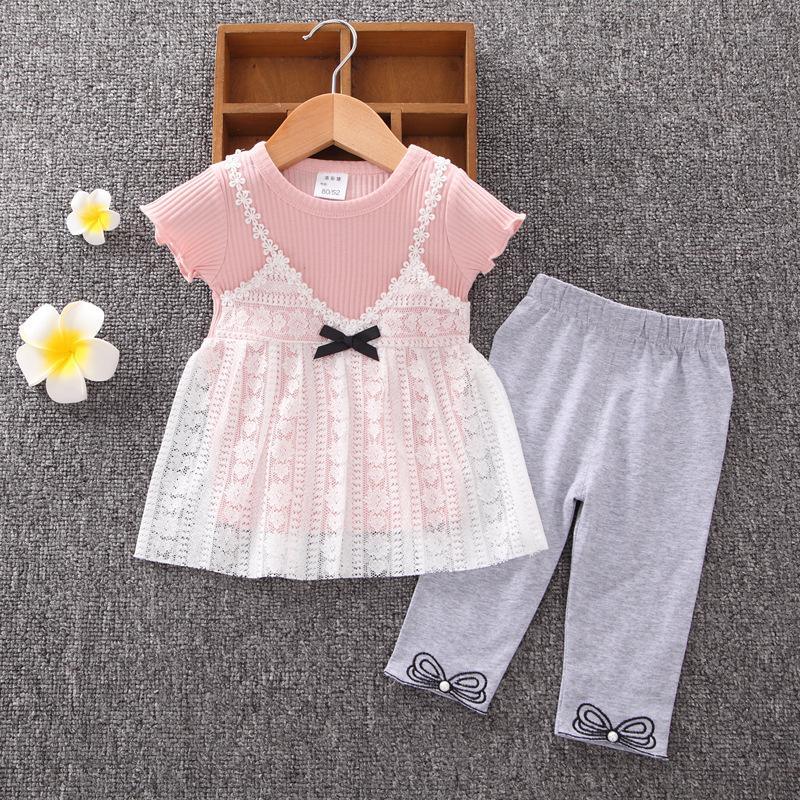 2-piece Lace T-shirt & Pants for Toddler Girl