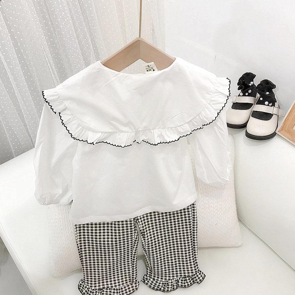 9months-6years Baby Toddler Girl Sets Children's Clothing Wholesale Girls Lace Shirt Two-Piece Set