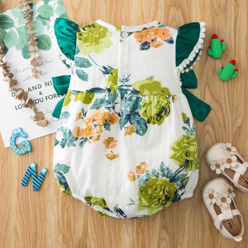 Baby Girl Floral Pattern Bodysuit Children's Clothing