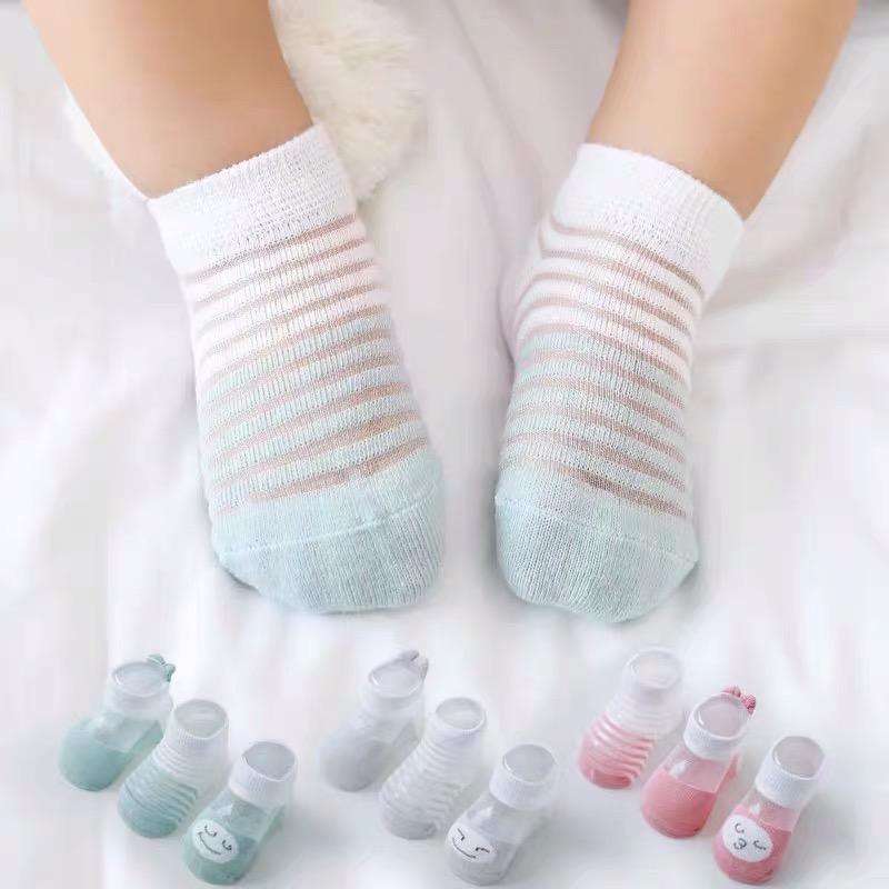 3 Pairs Of Baby Summer Ultra-thin Mesh Breathable Ice Silk Boat Socks Children Socks