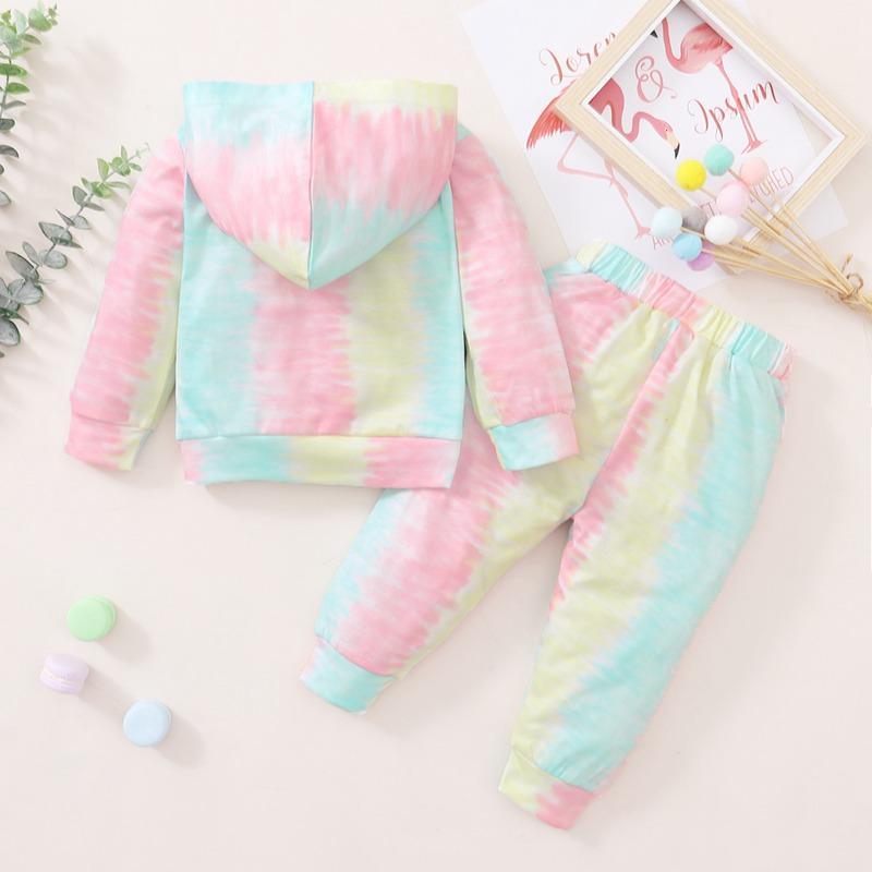 Baby Girl Tie-dye Hooded Top & Tie-dye Pants