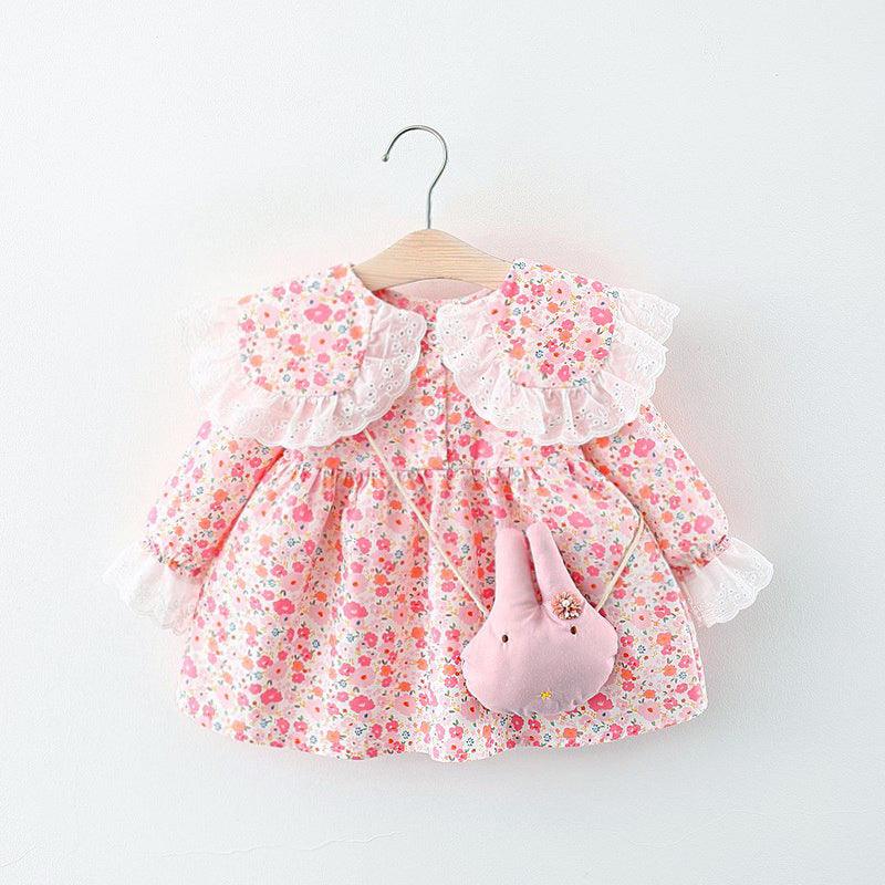 Baby Girl Floral Print Doll Collar Dress