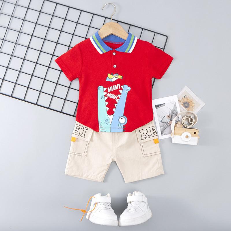 Baby Boys Crocodile Polo Shirt And Shorts Baby Outfit Sets