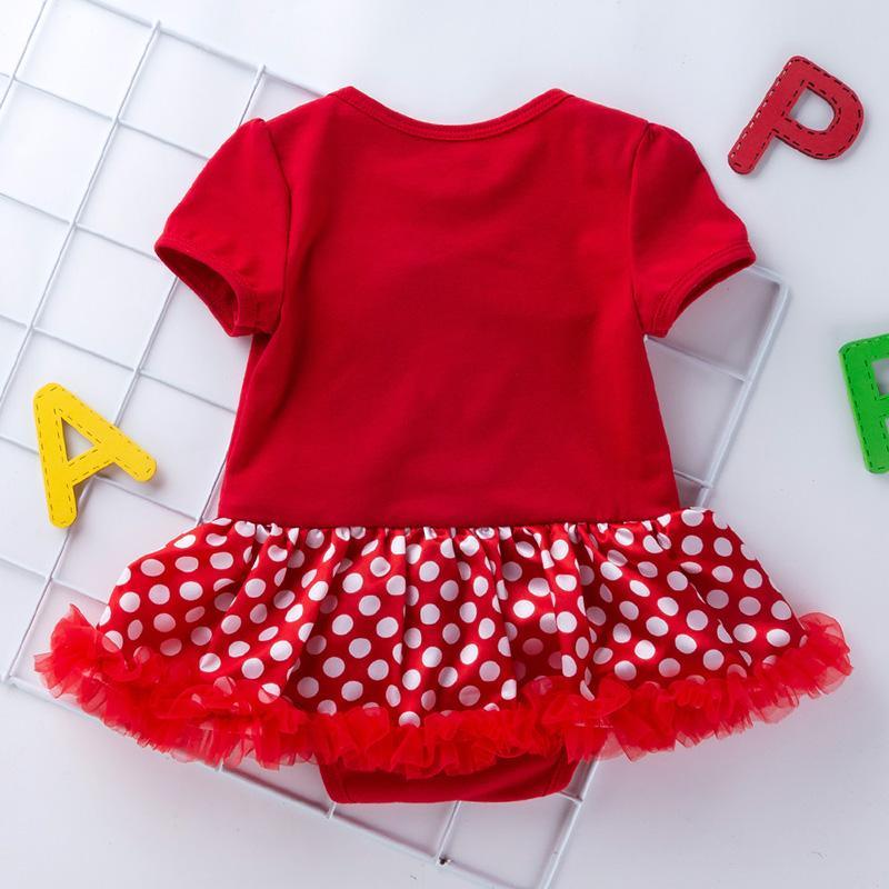 2-piece Cartoon Romper-skirt and Bow Headband Sets for Baby Girl